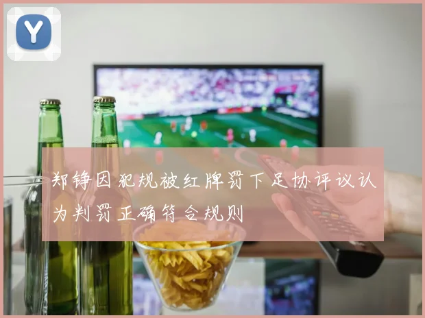 郑铮因犯规被红牌罚下足协评议认为判罚正确符合规则